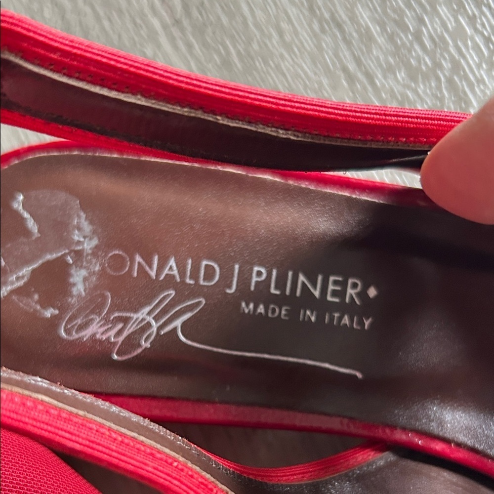 Donald J. Pliner Vibrant Red Peep-Toe Heels - Picture 8 of 9